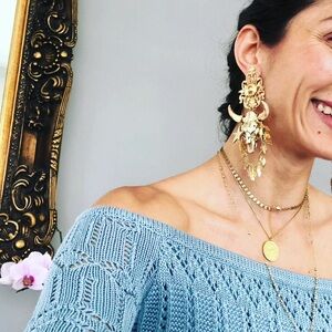 Katherine Cordero Cow Skull Earrings stunning